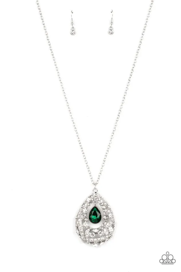 Necklaces Paparazzi Jewelry Paparazzi Necklace Glitz and GLOW Green