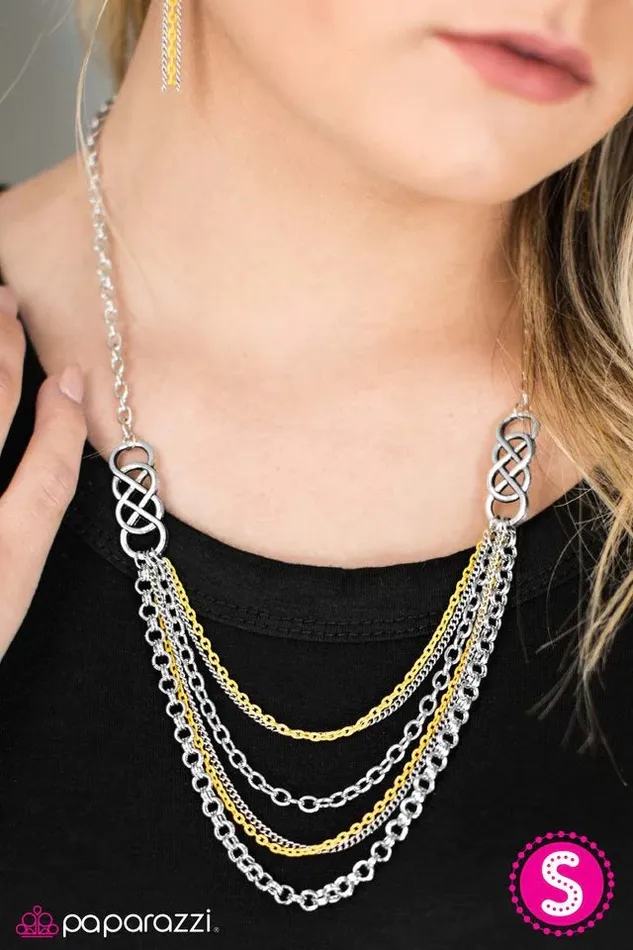 Necklaces Paparazzi Jewelry Paparazzi Necklace Infinite Color Yellow