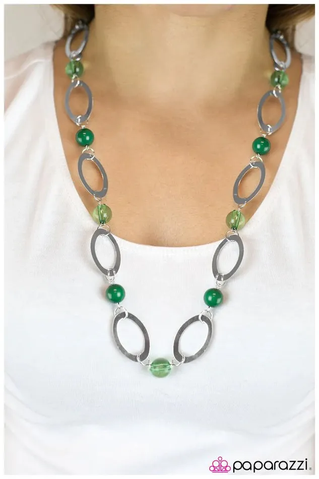 Necklaces Paparazzi Jewelry Paparazzi Necklace Leisurely Luminous Green