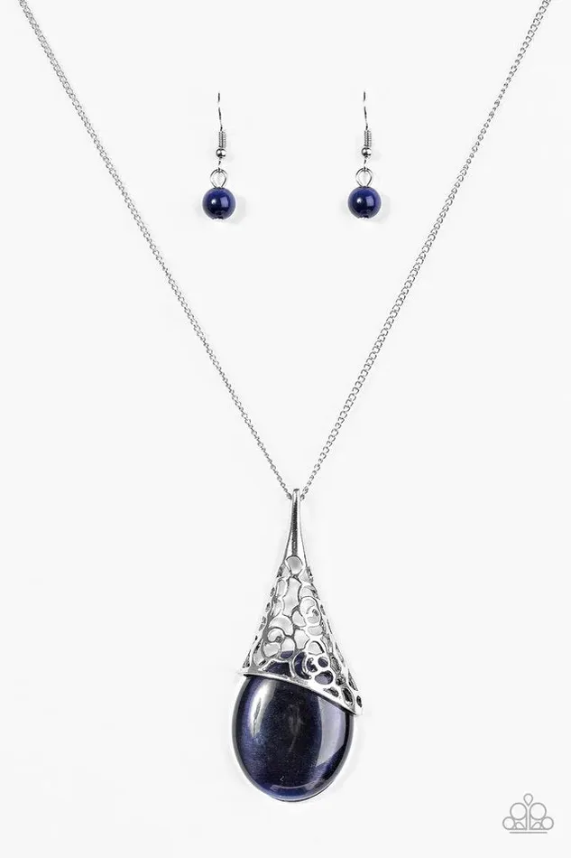 Necklaces Paparazzi Jewelry Paparazzi Necklace Lets Take A MOONWALK Blue