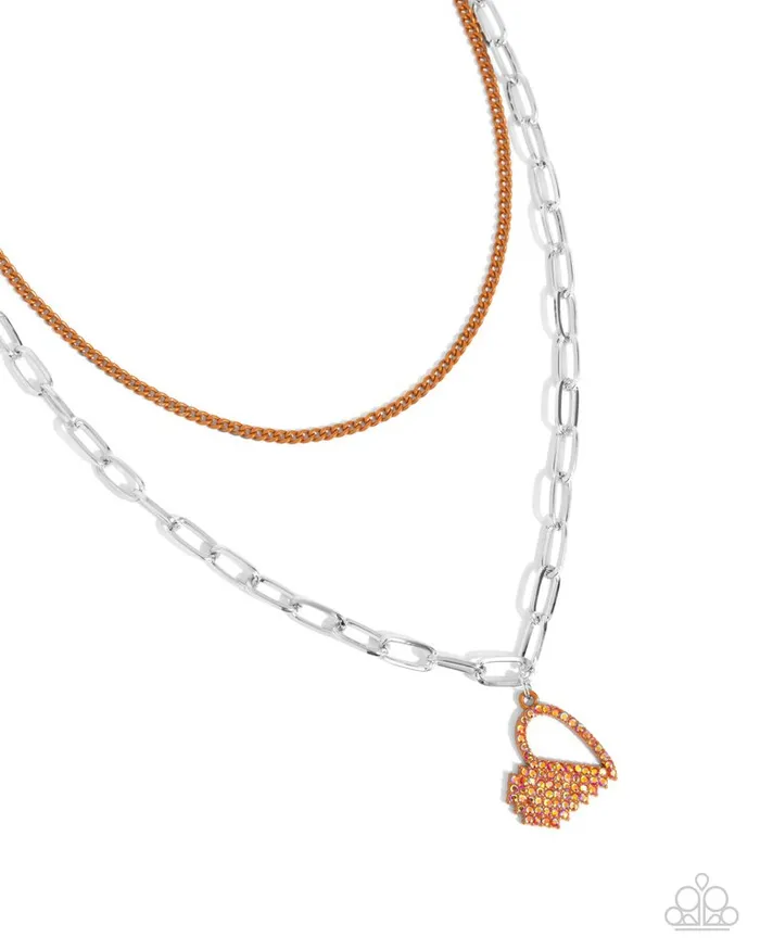 Necklaces Paparazzi Jewelry Paparazzi Necklace Love Comes and Goes Orange Necklaces Paparazzi Jewelry Paparazzi Necklace Love Comes and Goes Orange