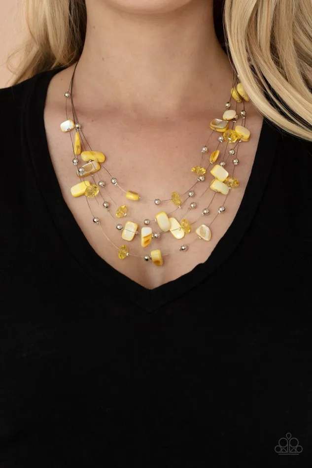 Necklaces Paparazzi Jewelry Paparazzi Necklace Prismatic Pebbles Yellow