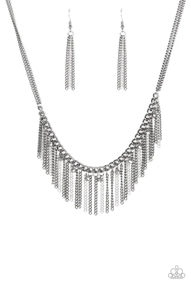 Necklaces Paparazzi Jewelry Paparazzi Necklace Retro Edge Black Black