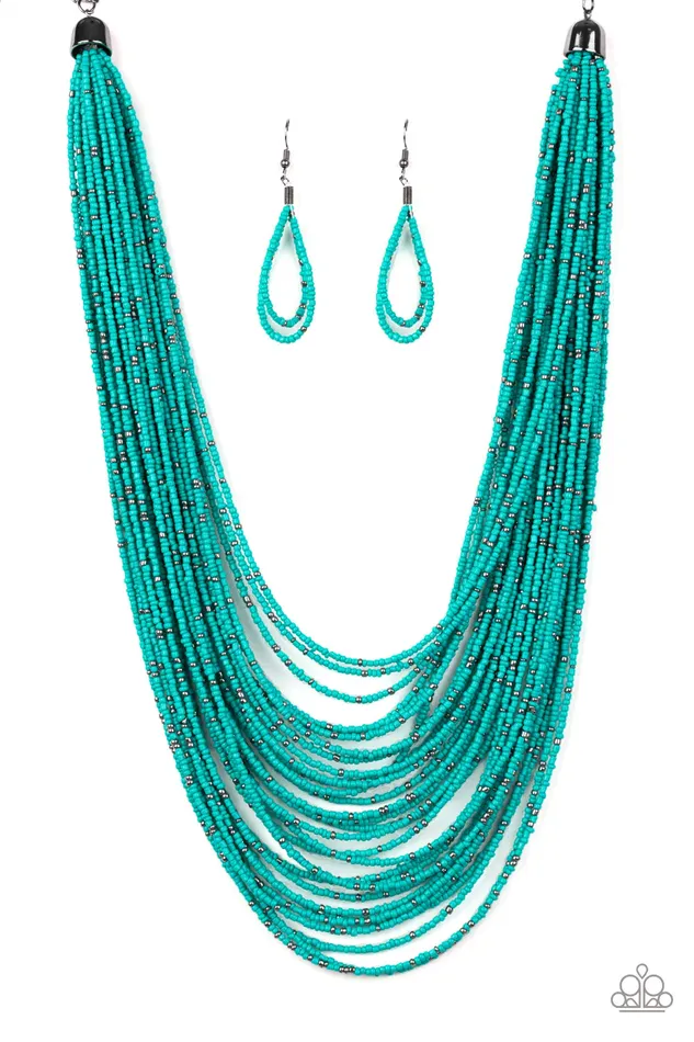 Necklaces Paparazzi Jewelry Paparazzi Necklace Rio Rainforest Blue