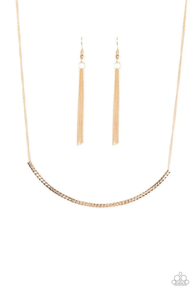 Necklaces Paparazzi Jewelry Paparazzi Necklace Slaying the Shimmer Gold