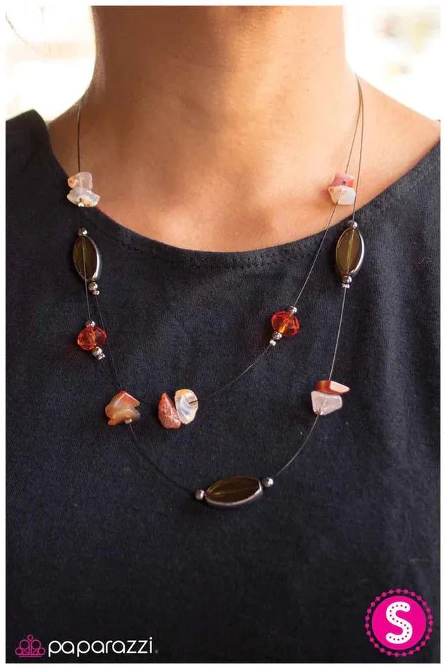 Necklaces Paparazzi Jewelry Paparazzi Necklace Take the Fall Orange