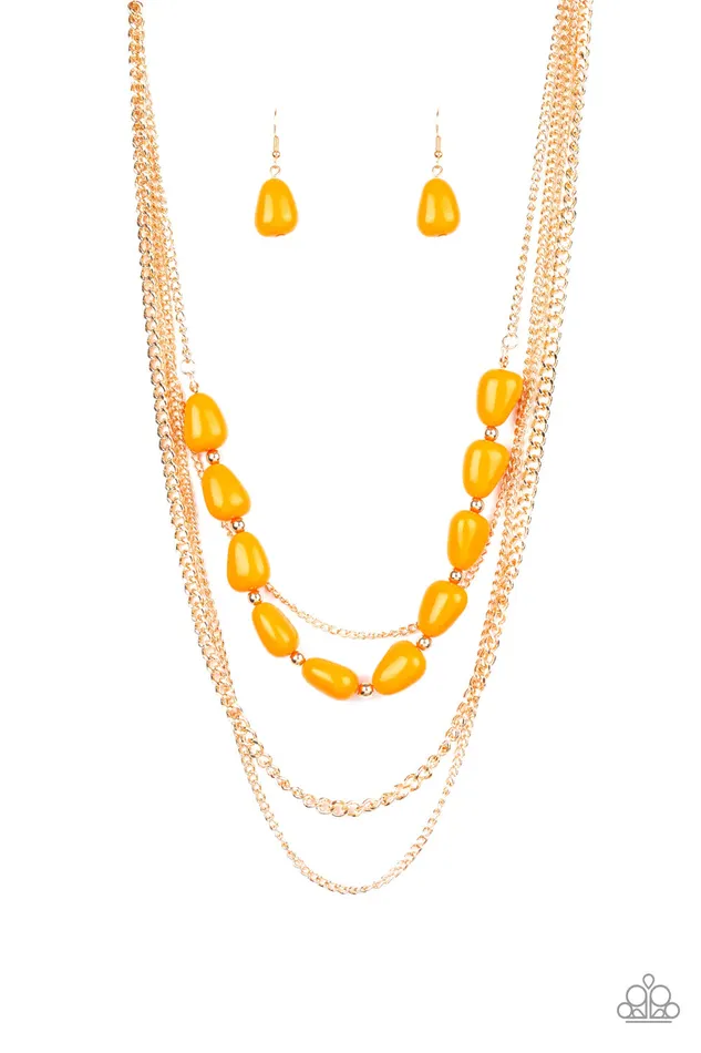 Necklaces Paparazzi Jewelry Paparazzi Necklace Trend Status Orange