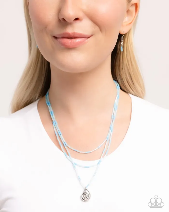 Necklaces Paparazzi Necklace Spiral Safari Blue Paparazzi Jewelry