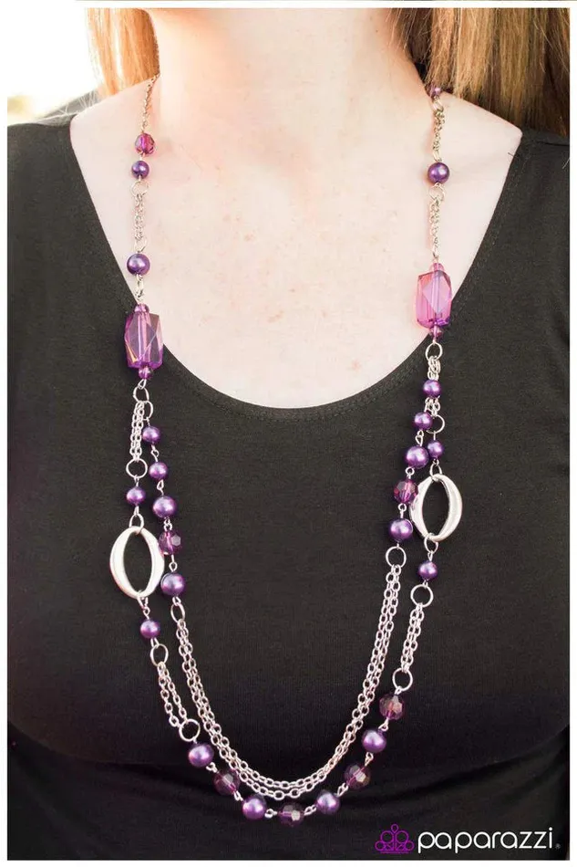 Necklaces Paparazzi Necklace The Toast of the Town Purple Paparazzi Jewelry