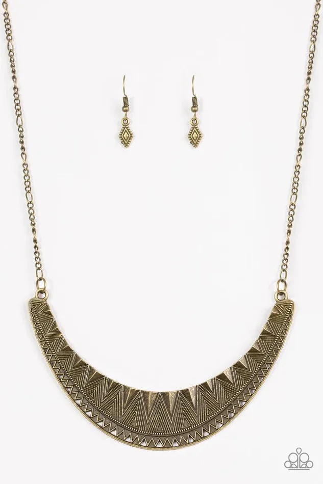 Necklaces Paparazzi Necklace Thrown To The Lions Brass Paparazzi Jewelry