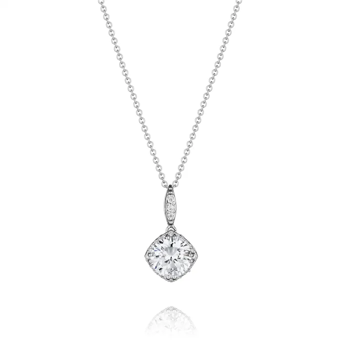 Necklaces Tacori Tacori 18K White Gold Diamond Pendant Mount Necklace