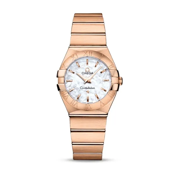 Omega Bracelets Omega Constellation 27mm Watch Ref 12350276005001 White Mother of Pearl Index Dial 18K Rose Gold Bracelet Omega Bracelets Omega Constellation 27mm Watch Ref 12350276005001 White Mother of Pearl Index Dial 18K Rose Gold Bracelet