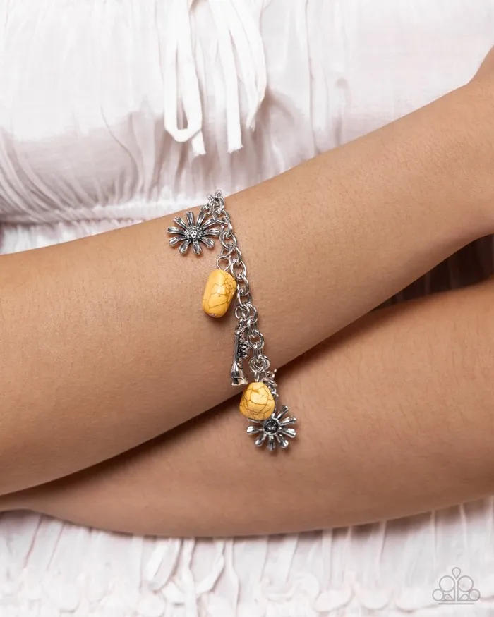 Paparazzi Bracelet Badlands Beau Yellow Paparazzi Jewelry Bracelets