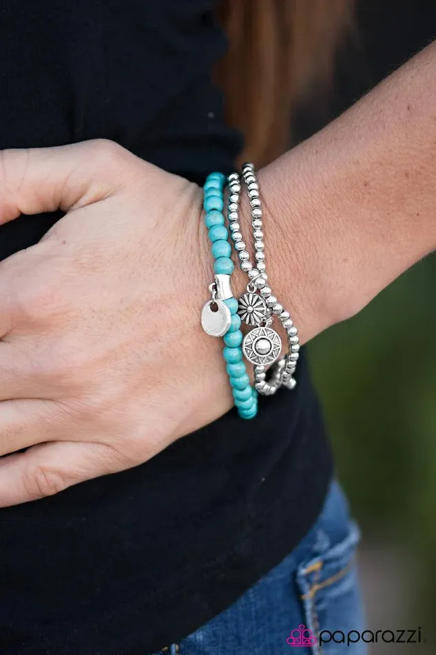Paparazzi Bracelet Bloom Out Blue Paparazzi Jewelry Bracelets