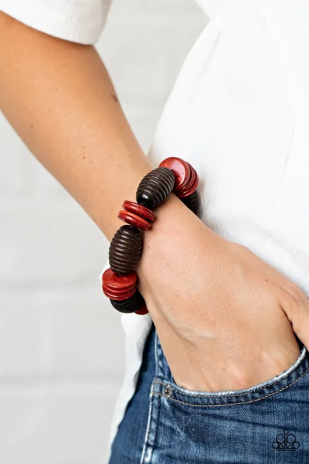 Paparazzi Bracelet Caribbean Castaway Red Paparazzi Jewelry Bracelets