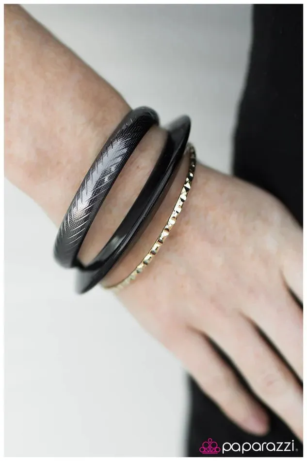 Paparazzi Bracelet Me Three Black Paparazzi Jewelry Bracelets