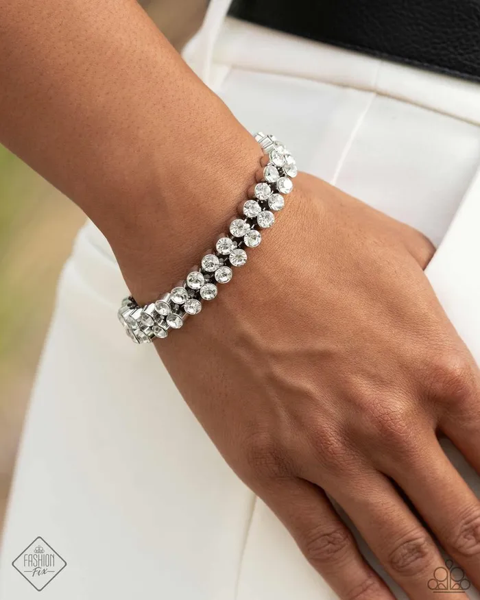 Paparazzi Bracelet Once Upon A TIARA White Paparazzi Jewelry Bracelets