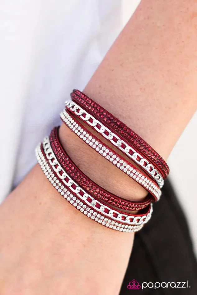 Paparazzi Bracelet Put On Your Game Face Red Paparazzi Jewelry Bracelets