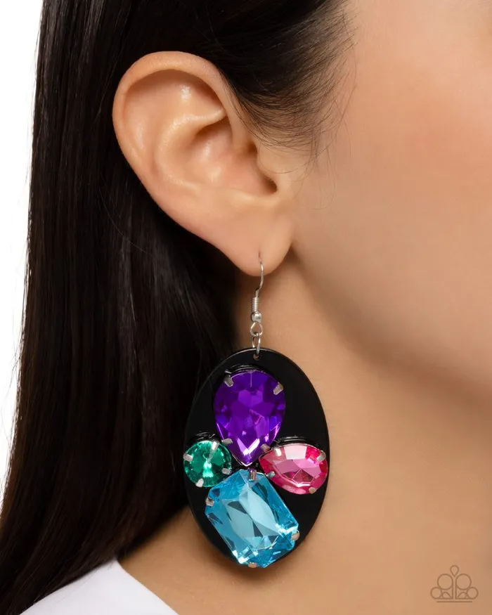 Paparazzi Earring Attention Grabber Black Paparazzi Jewelry Earrings