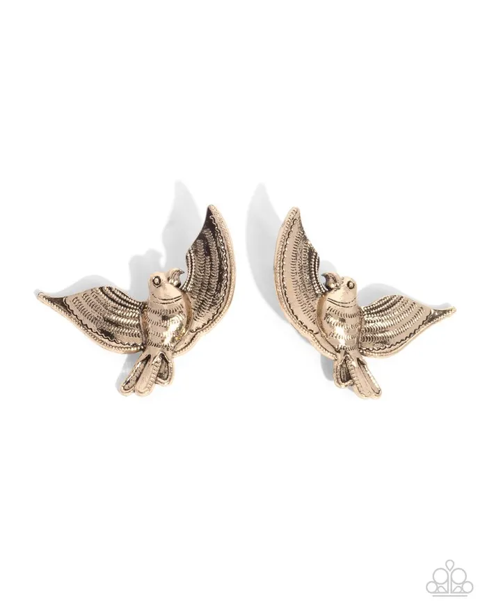 Paparazzi Earring Bird of PLAY Gold Paparazzi Jewelry Earrings Paparazzi Earring Bird of PLAY Gold Paparazzi Jewelry Earrings