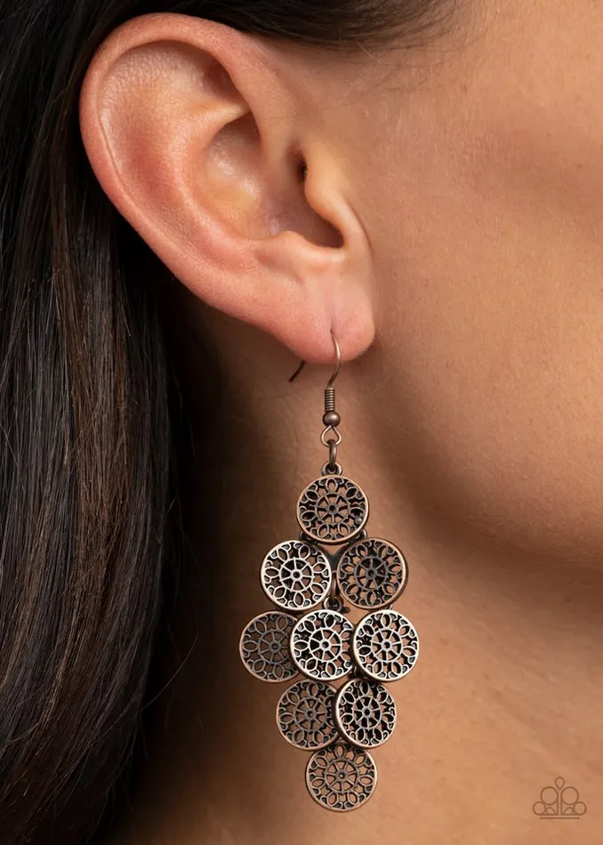 Paparazzi Earring Blushing Blooms Copper Paparazzi Jewelry Earrings