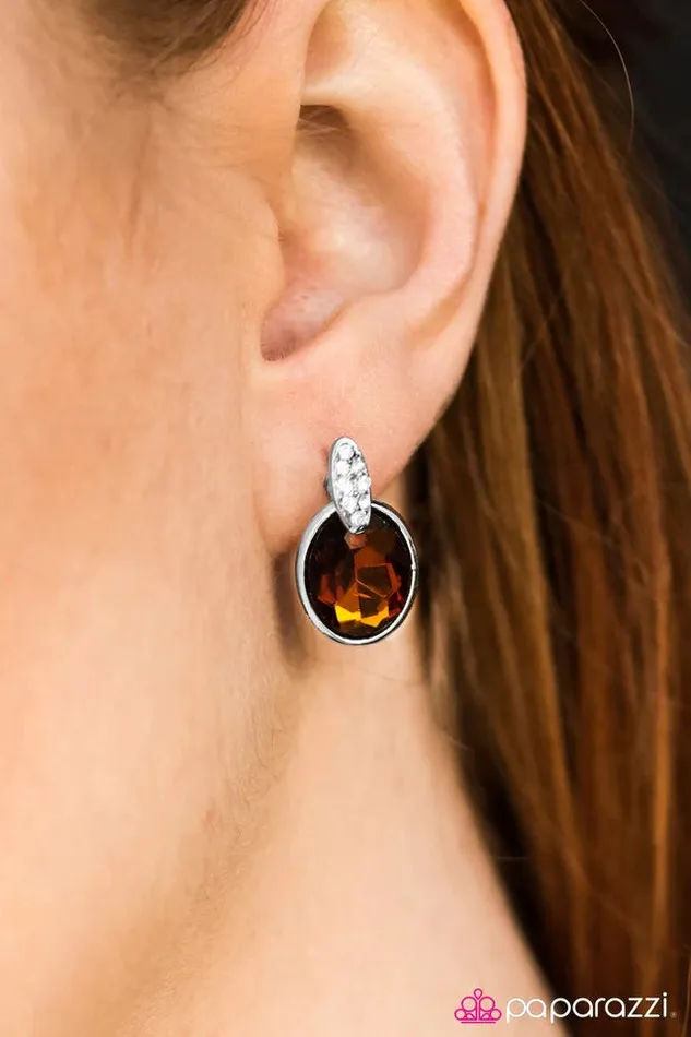 Paparazzi Earring Come WALTZ May Brown Paparazzi Jewelry Earrings