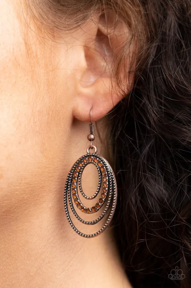 Paparazzi Earring Date Night Diva Copper Paparazzi Jewelry Earrings