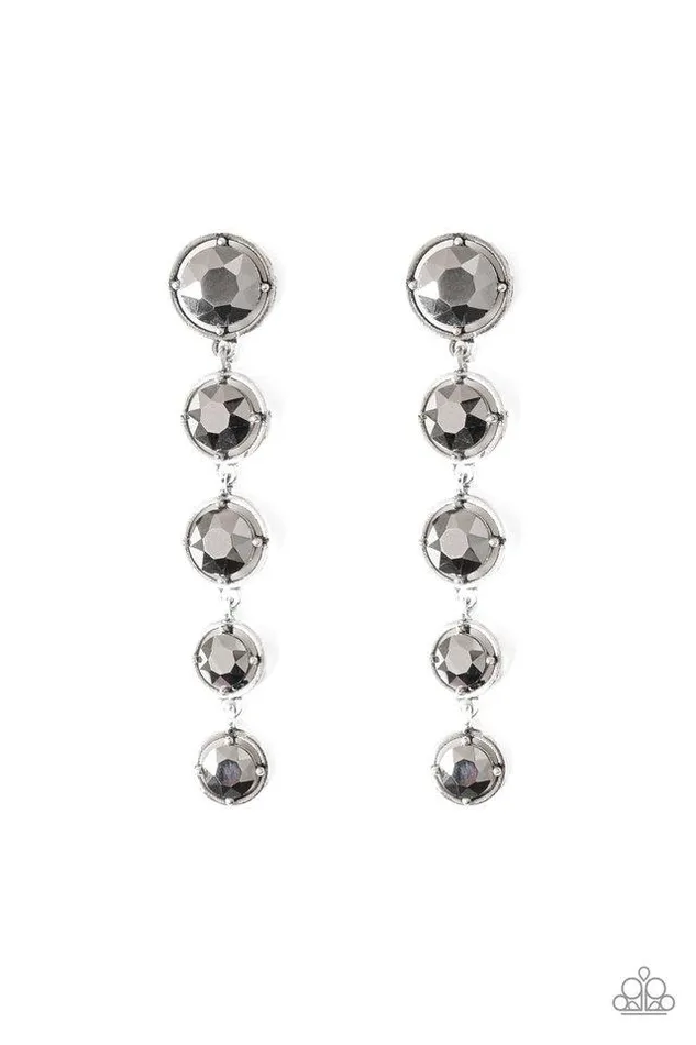 Paparazzi Earring Drippin In Starlight Silver Paparazzi Jewelry Earrings