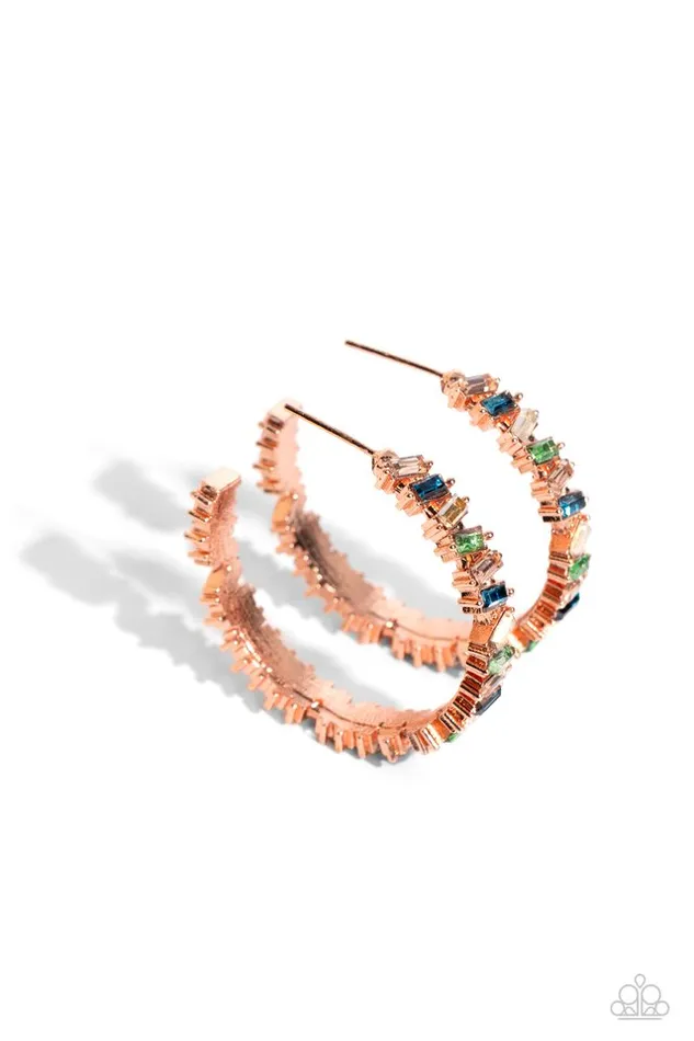 Paparazzi Earring Effortless Emeralds Copper Paparazzi Jewelry Earrings Paparazzi Earring Effortless Emeralds Copper Paparazzi Jewelry Earrings