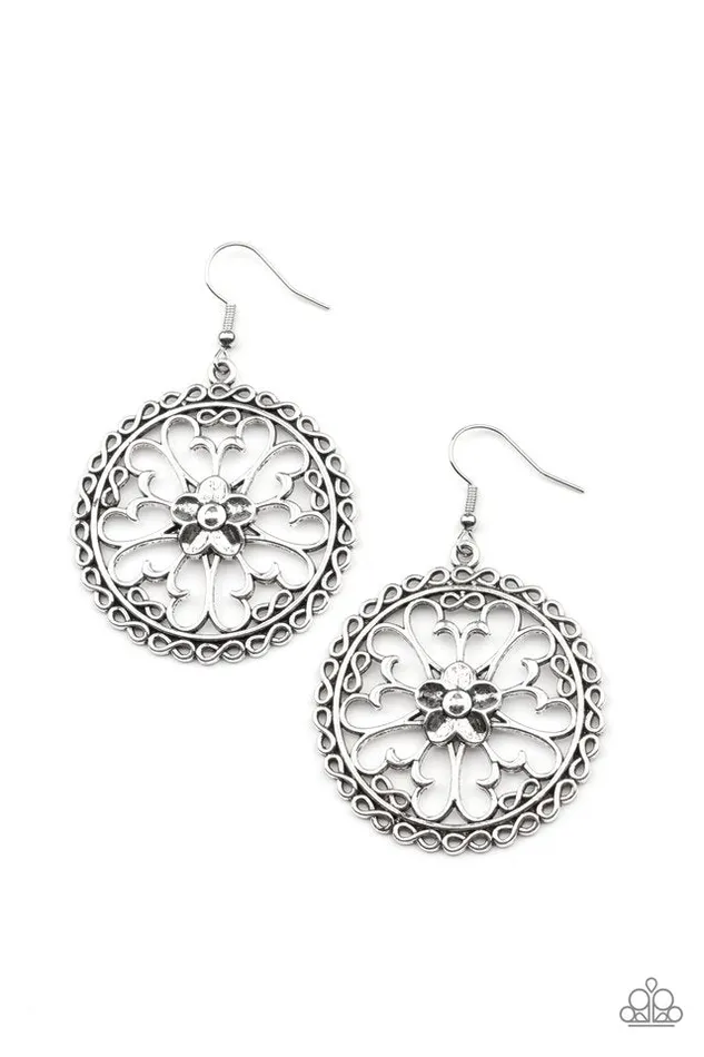 Paparazzi Earring Floral Fortunes Silver Paparazzi Jewelry Earrings Paparazzi Earring Floral Fortunes Silver Paparazzi Jewelry Earrings