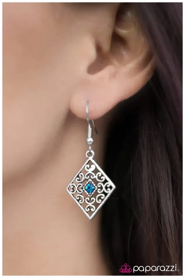 Paparazzi Earring Late Night Rendezvous Blue Paparazzi Jewelry Earrings
