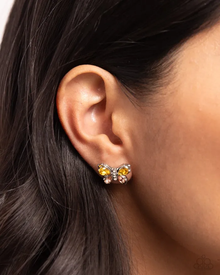 Paparazzi Earring Live to FLIGHT Another Day Yellow Paparazzi Jewelry Earrings