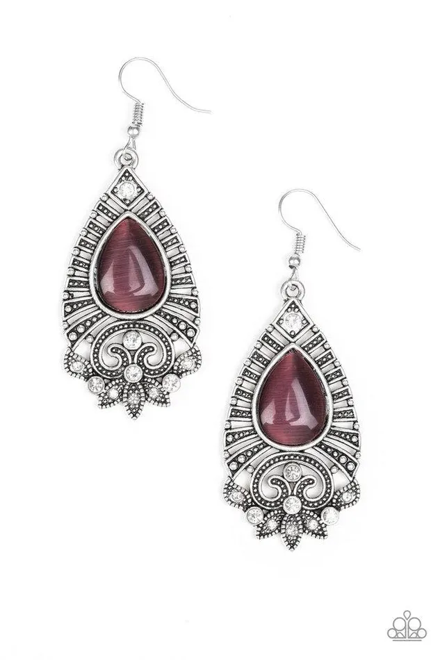 Paparazzi Earring Majestically Malibu Purple Paparazzi Jewelry Earrings
