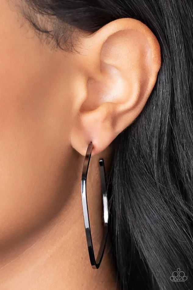 Paparazzi Earring Major Flex Black Paparazzi Jewelry Earrings