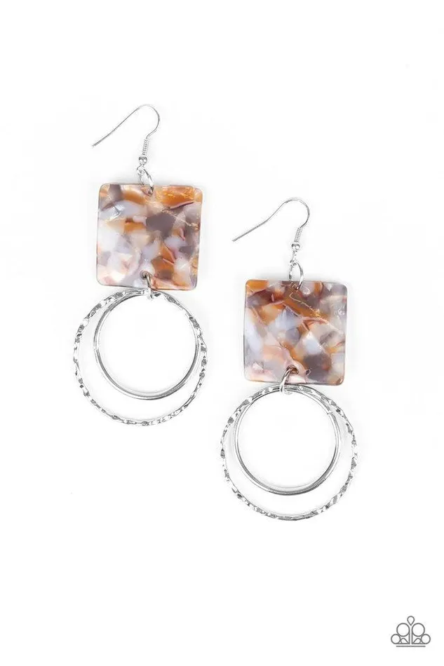 Paparazzi Earring Maven Maker Silver Paparazzi Jewelry Earrings
