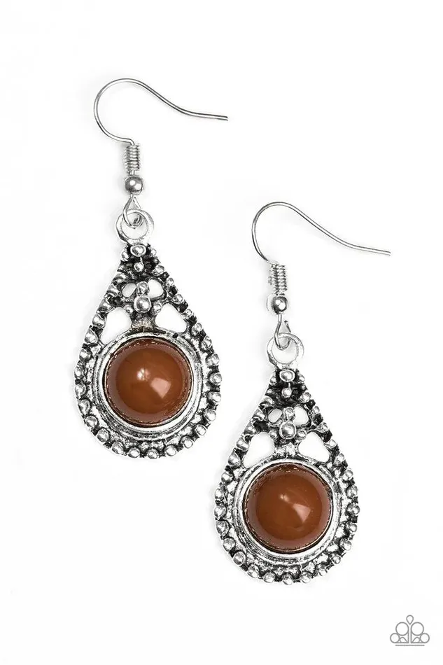 Paparazzi Earring Not All HUE Wander Brown Paparazzi Jewelry Earrings