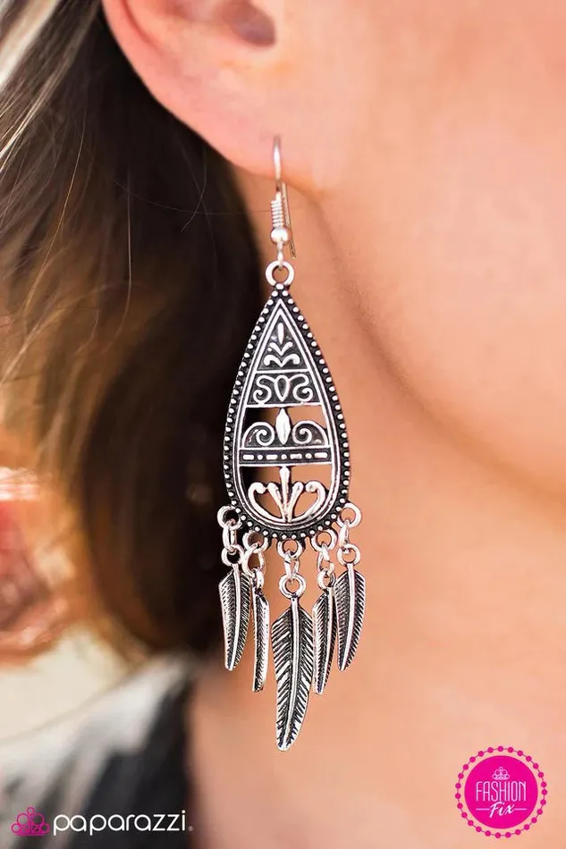 Paparazzi Earring Ready For Liftoff Silver Paparazzi Jewelry Earrings