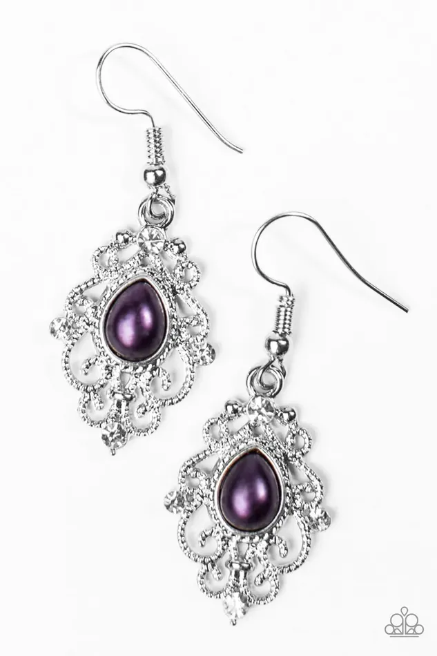 Paparazzi Earring Seize The Moment Purple Paparazzi Jewelry Earrings