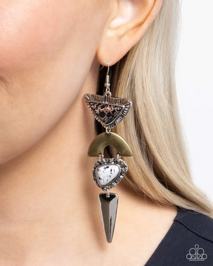 Paparazzi Earring Shape Shifting Stones Black Paparazzi Jewelry Earrings