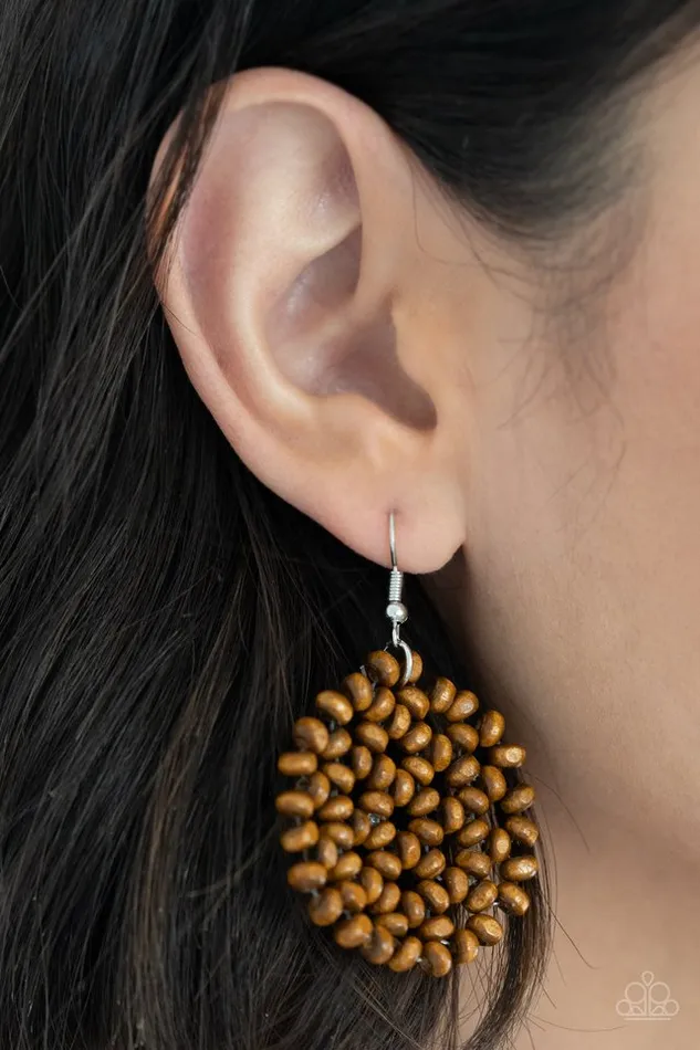 Paparazzi Earring Summer Escapade Brown Paparazzi Jewelry Earrings