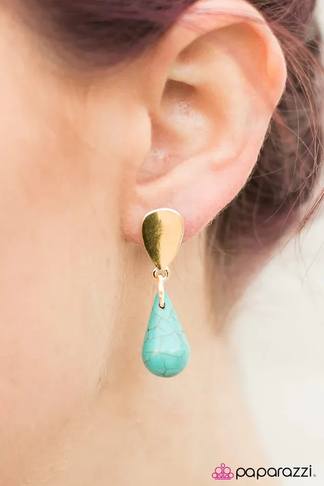 Paparazzi Earring Up The Creek Blue Paparazzi Jewelry Earrings