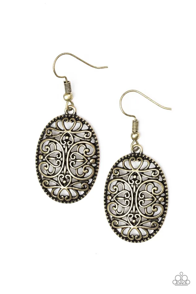 Paparazzi Earring Wistfully Whimsical Brass Paparazzi Jewelry Earrings