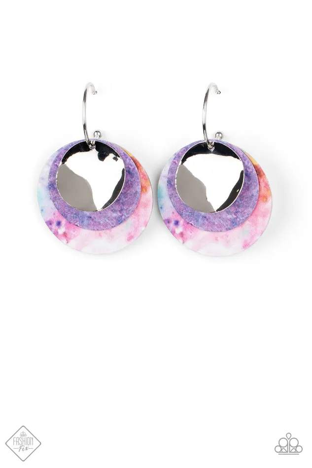 Paparazzi Earrings Ride or TIE DYE Fashion Fix Oct2020 Multi Paparazzi Jewelry Earrings