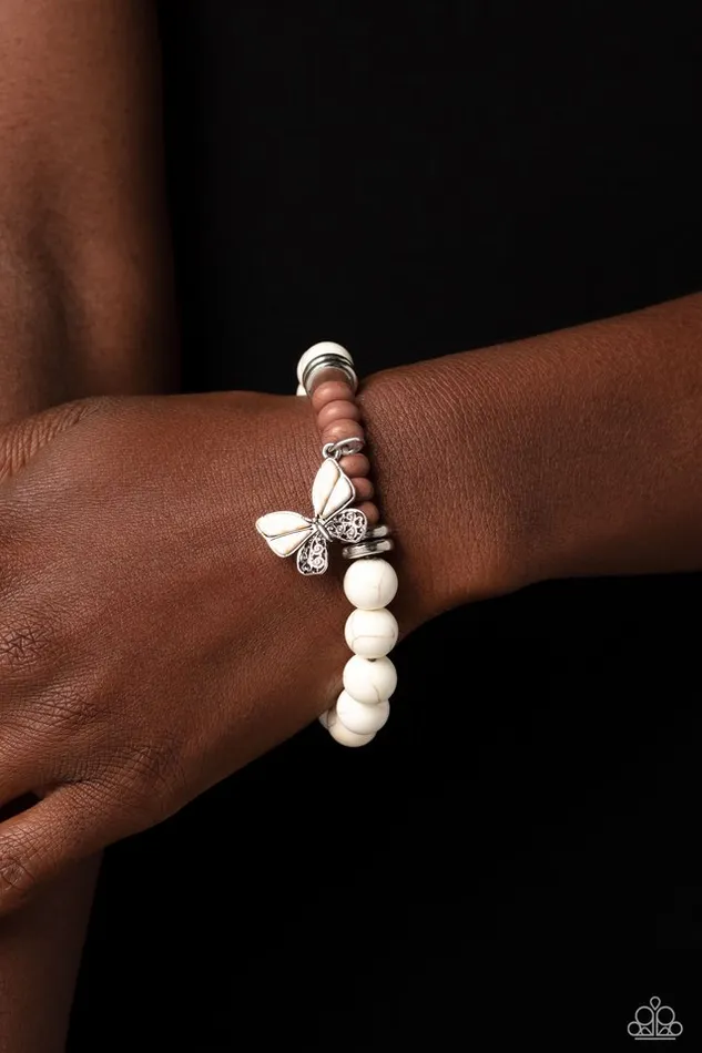 Paparazzi Jewelry Bracelets Paparazzi Bracelet Bold Butterfly White
