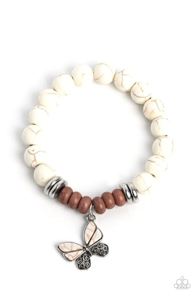 Paparazzi Jewelry Bracelets Paparazzi Bracelet Bold Butterfly White Paparazzi Jewelry Bracelets Paparazzi Bracelet Bold Butterfly White
