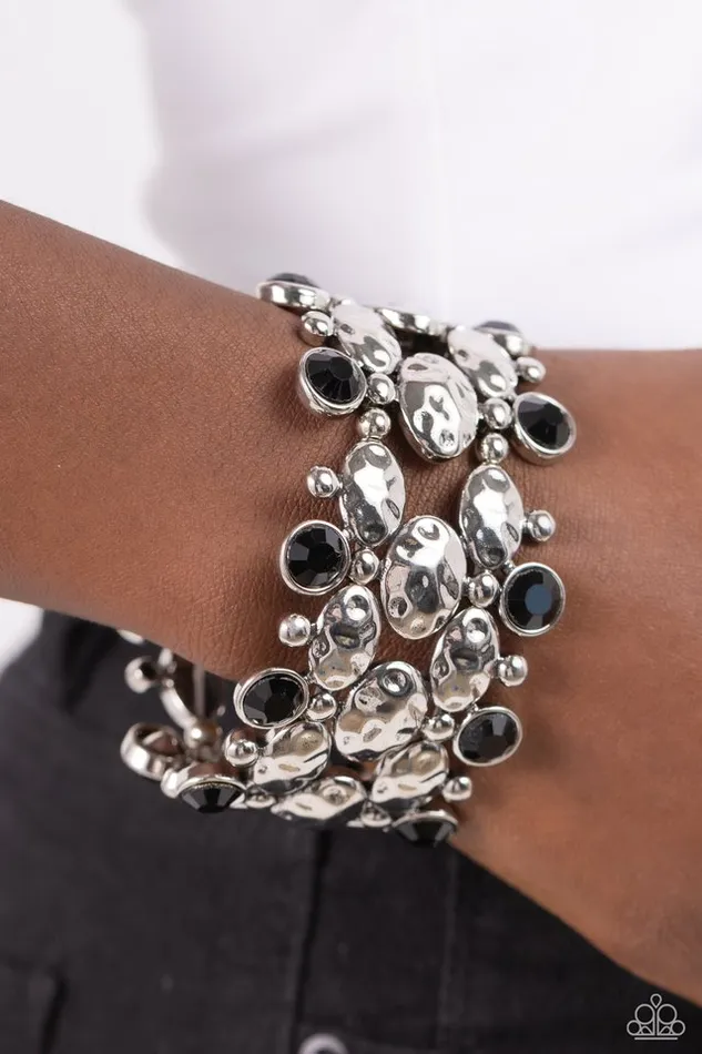 Paparazzi Jewelry Bracelets Paparazzi Bracelet Hammered Headliner Black
