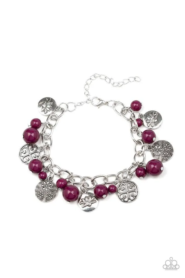 Paparazzi Jewelry Bracelets Paparazzi Bracelet Lotus Lagoon Purple