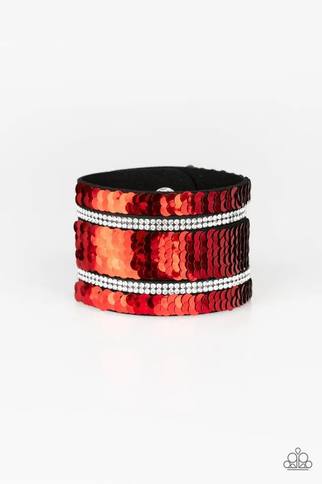 Paparazzi Jewelry Bracelets Paparazzi Bracelet MERMAID Service Red
