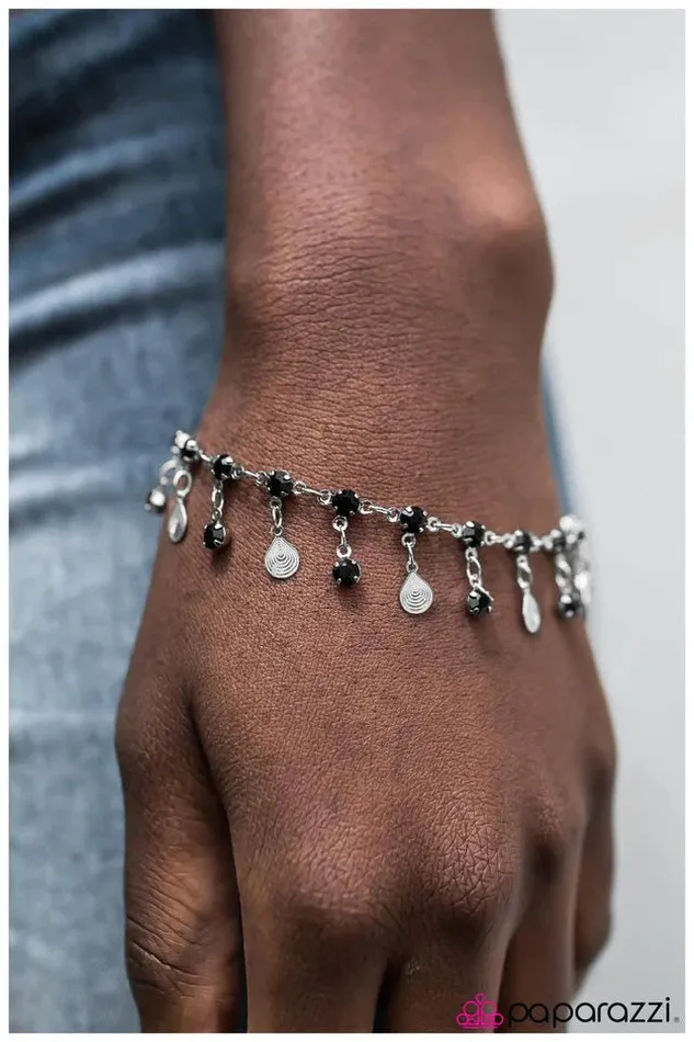 Paparazzi Jewelry Bracelets Paparazzi Bracelet Rain Rain Go Away Black