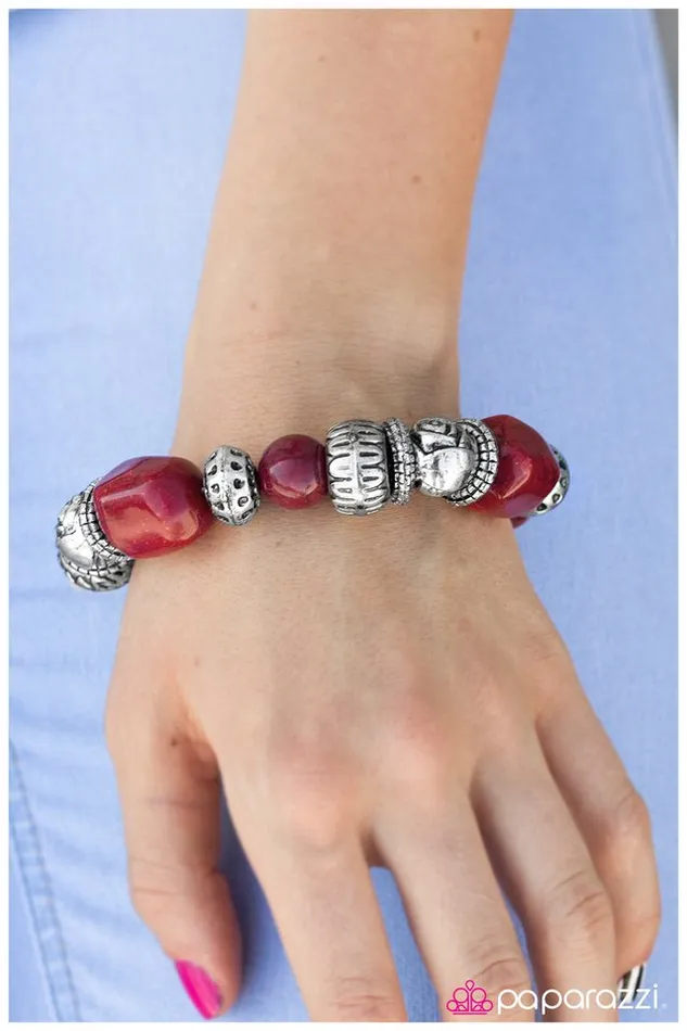 Paparazzi Jewelry Bracelets Paparazzi Bracelet Rock Steady Red